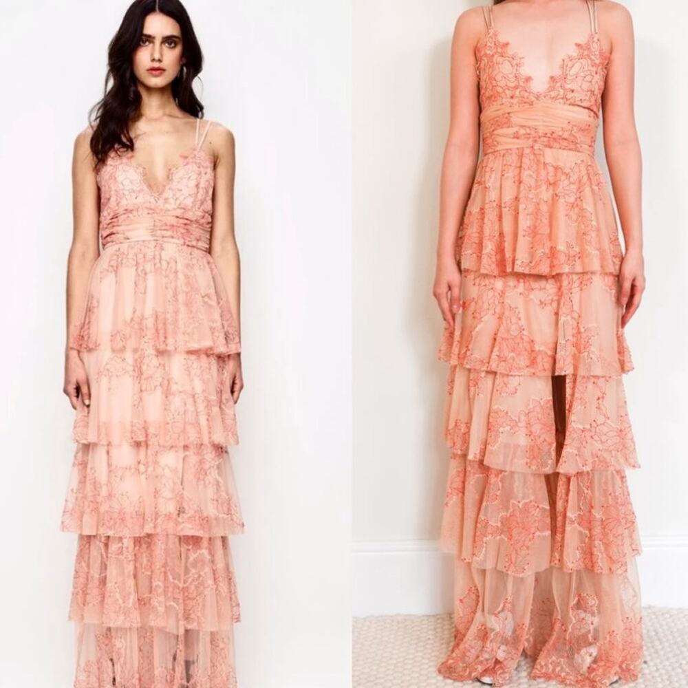Alice McCall Dress Love Is Love Tiered Lace Maxi Gown Dress Size 2
